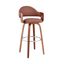 Daxton 26 Inch Brown Faux Leather and Walnut Wood Bar Stool