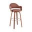 Daxton 30 Inch Brown Faux Leather and Walnut Wood Bar Stool