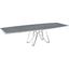 Dcota Manual Dining Table With Brushed Stainless Steel Base and Gray Top