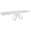 Dcota Manual Dining Table With Brushed Stainless Steel Base and White Top