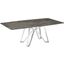 Dcota Dining Table With Brushed Stainless Steel Base and Brown Marbled Top