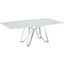 Dcota Dining Table With Brushed Stainless Steel Base and Rectangular White Top