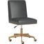 Dean Office Chair In Brushed Brass And Bravo Portabella