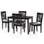 Deanna Fabric and Wood 5 Piece Dining Set In Grey and Dark Brown