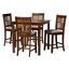 Deanna Fabric and Wood 5 Piece Pub Set In Grey and Walnut Brown