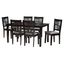 Deanna Fabric and Wood 7 Piece Dining Set In Grey and Dark Brown