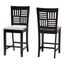Deanna Fabric and Wood Counter Stool Set of 2 In Grey and Dark Brown