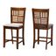 Deanna Fabric and Wood Counter Stool Set of 2 In Grey and Walnut Brown