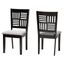 Deanna Fabric and Wood Dining Chair Set of 2 In Grey and Dark Brown