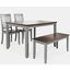Decatur Lane Farmhouse 4 Piece Acacia Dining Set In Brown and Grey