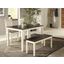 Decatur Lane Farmhouse 4 Piece Acacia Dining Set In White and Brown