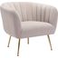 Deco Accent Chair Beige and Gold
