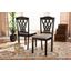 Delilah Modern and Contemporary Grey Fabric Upholstered and Dark Brown Finished Wood 2-Piece Dining Chair Set