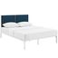Della King Fabric Bed In White Azure