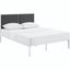 Della King Fabric Bed In White/Gray