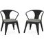 Delta Children Bistro 2 Piece Chair Set In Black With Grey Barnboard