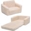 Delta Children Cozee Flip Out Sherpa 2 In 1 Convertible Chair To Lounger For Kids In Cream Sherpa