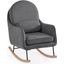 Delta Children Ella Rocker With Livesmart Evolve Fabric In Stone Grey With Black and Natural