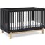 Delta Children Poppy 4 In 1 Convertible Crib With Greenguard Gold Certified In Midnight Grey With Natural