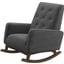 Demetrius Dark Grey Velvet Fabric Rocking Chair