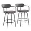 Demi 26 Inch Fixed Height Counter Stool Set of 2 In Grey