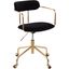 Demi Contemporary Office Chair In Gold Metal And Black Velvet