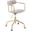 Demi Office Chair in Gold Metal and Silver Velvet