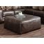 Denali 40 Inch Leather Match Cocktail Ottoman In Chocolate