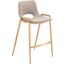 Desi Bar Stool Set of 2 In Beige And Gold