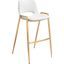 Desi Bar Stool Set of 2 In White And Gold