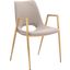 Desi Dining Chair Set of 2 In Beige And Gold