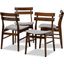 Devlin Mid-Century Modern Transitional Light Grey Fabric Upholstered and Walnut Brown Finished Wood 4-Piece Dining Chair Set