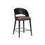 Dezirae Counter Stool In Black and Cognac Leather