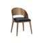 Dezirae Dining Chair In Antique Brass and Charcoal Black Leather