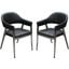 Adele Dining Chair In Black Leatherette With Brushed Stainless Steel Leg