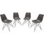 Diamond Sofa Theo Grey Leatherette Dining Chairs Set of 4