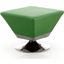 Diamond Swivel Ottoman in Green and Polished Chrome