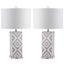 Diamonds Grey and Off-White 27 Inch Table Lamp Set of 2