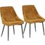 Diana Contemporary Chair In Black Metal And Golden Yellow Velvet - Set Of 2