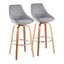 Diana Fixed Height Barstool Set of 2 In Grey