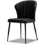 Din. Chair Ariel Black Leather/Black Powder Coated Legs 2/Box