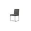 Tate Smoke Leather And Brushed Stainless Steel Legs Dining Chair Set of 2
