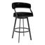 Dione 30 Inch Bar Height Barstool In Mineral Finish and Vintage Black Faux Leather
