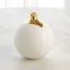 Dipped Golden Crackle And White Sphere Small Vase