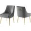 Discern Gray Upholstered Performance Velvet Dining Chair Set of 2