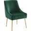 Discern Green Pleated Back Upholstered Performance Velvet Dining Chair