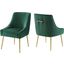 Discern Green Pleated Back Upholstered Performance Velvet Dining Chair Set of 2 EEI-4149-GRN