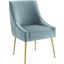 Discern Light Blue Pleated Back Upholstered Performance Velvet Dining Chair EEI-3509-LBU