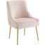 Discern Pink Pleated Back Upholstered Performance Velvet Dining Chair