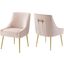 Discern Pink Pleated Back Upholstered Performance Velvet Dining Chair Set of 2